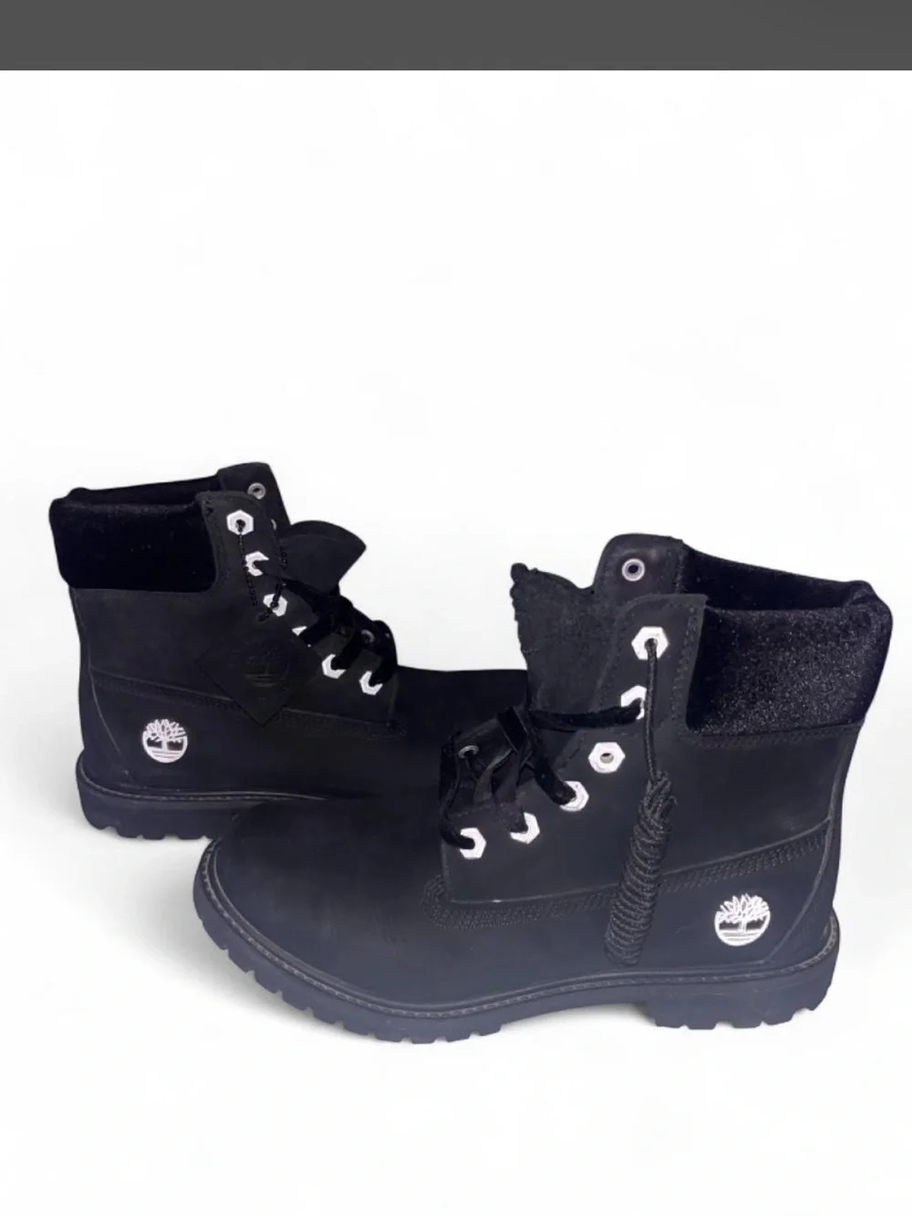 Timberland Black Nubuck Lace-Up Work Boots